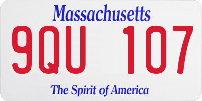 MA license plate 9QU107