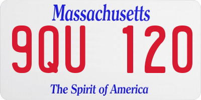 MA license plate 9QU120