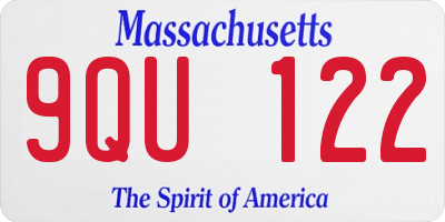 MA license plate 9QU122