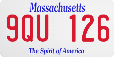 MA license plate 9QU126