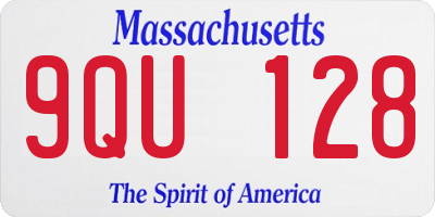 MA license plate 9QU128
