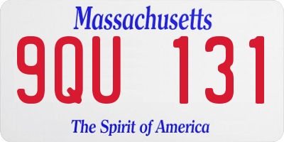 MA license plate 9QU131