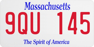MA license plate 9QU145