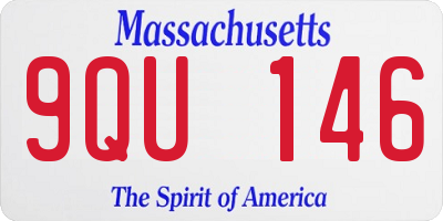 MA license plate 9QU146