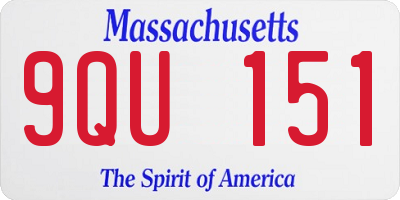 MA license plate 9QU151
