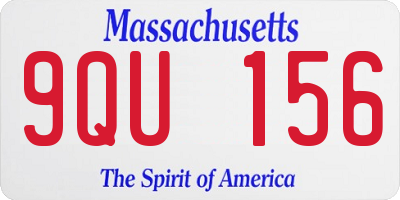 MA license plate 9QU156