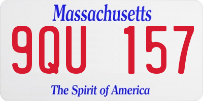 MA license plate 9QU157