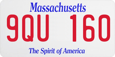 MA license plate 9QU160