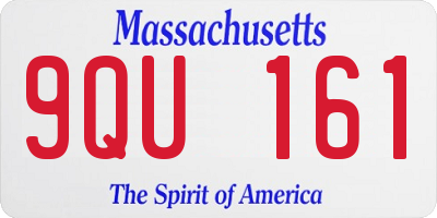 MA license plate 9QU161