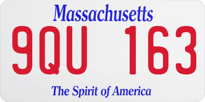 MA license plate 9QU163