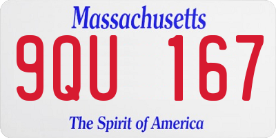 MA license plate 9QU167