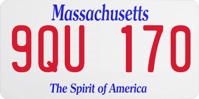 MA license plate 9QU170