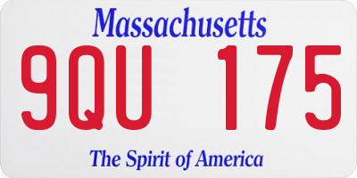 MA license plate 9QU175