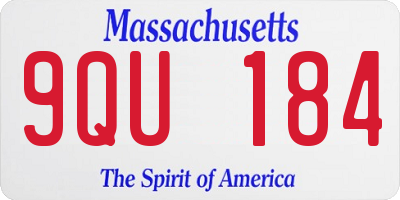 MA license plate 9QU184
