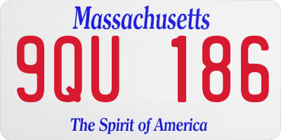 MA license plate 9QU186