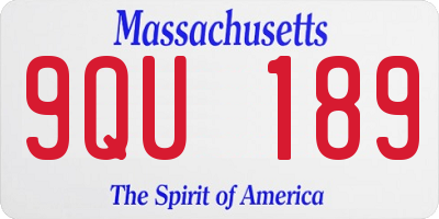 MA license plate 9QU189