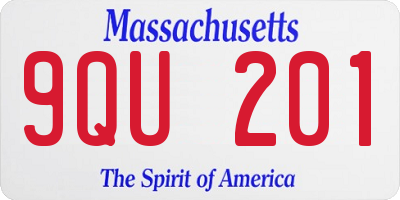 MA license plate 9QU201