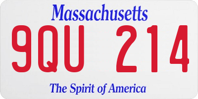 MA license plate 9QU214