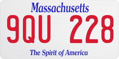 MA license plate 9QU228