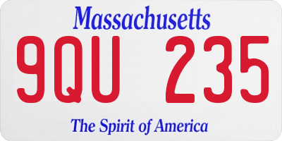 MA license plate 9QU235