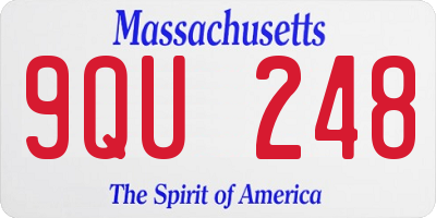 MA license plate 9QU248