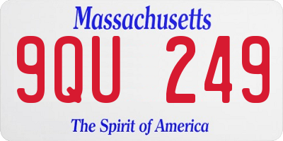 MA license plate 9QU249