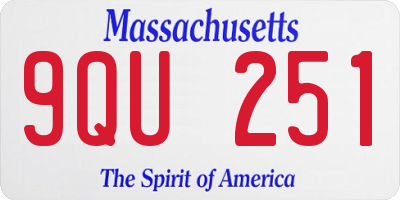 MA license plate 9QU251