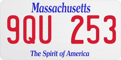 MA license plate 9QU253