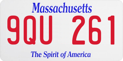 MA license plate 9QU261