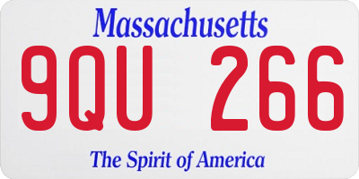 MA license plate 9QU266