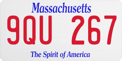 MA license plate 9QU267