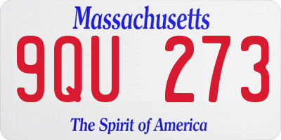 MA license plate 9QU273