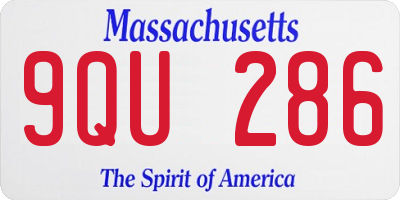MA license plate 9QU286