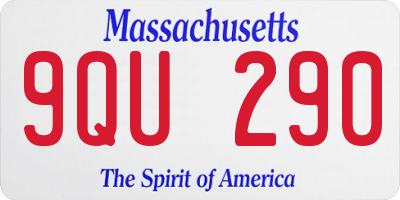 MA license plate 9QU290