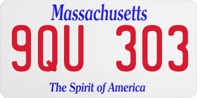 MA license plate 9QU303