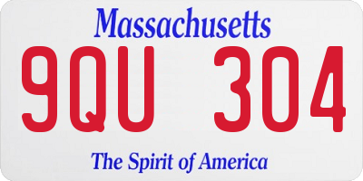 MA license plate 9QU304