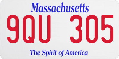 MA license plate 9QU305