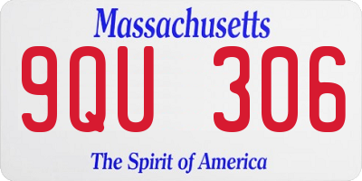 MA license plate 9QU306