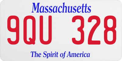 MA license plate 9QU328