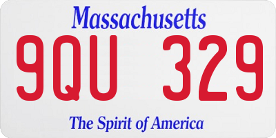 MA license plate 9QU329