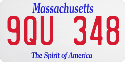 MA license plate 9QU348