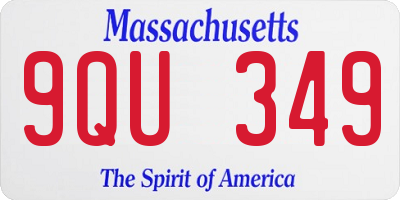 MA license plate 9QU349