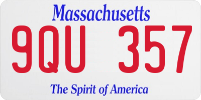 MA license plate 9QU357
