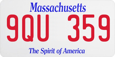 MA license plate 9QU359