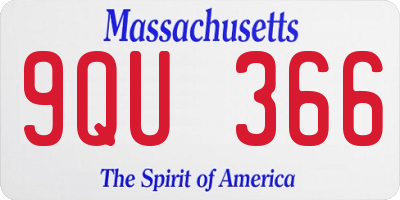 MA license plate 9QU366