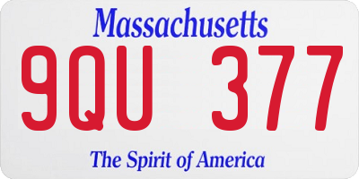 MA license plate 9QU377