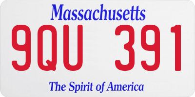 MA license plate 9QU391