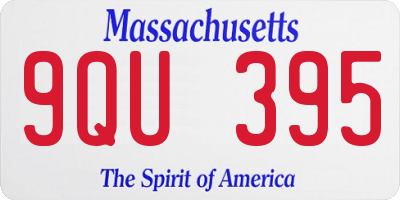 MA license plate 9QU395