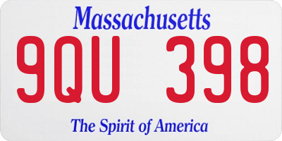 MA license plate 9QU398