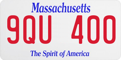 MA license plate 9QU400